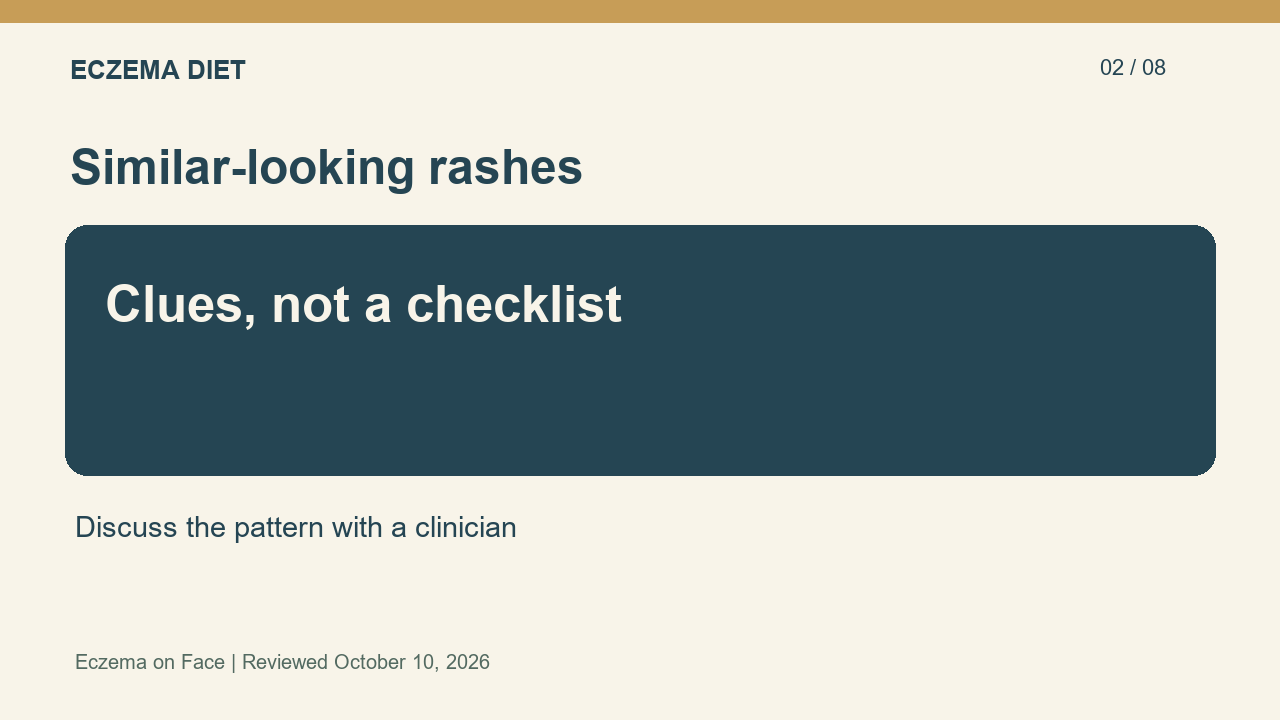 Clues, not a checklist — Discuss the pattern with a clinician