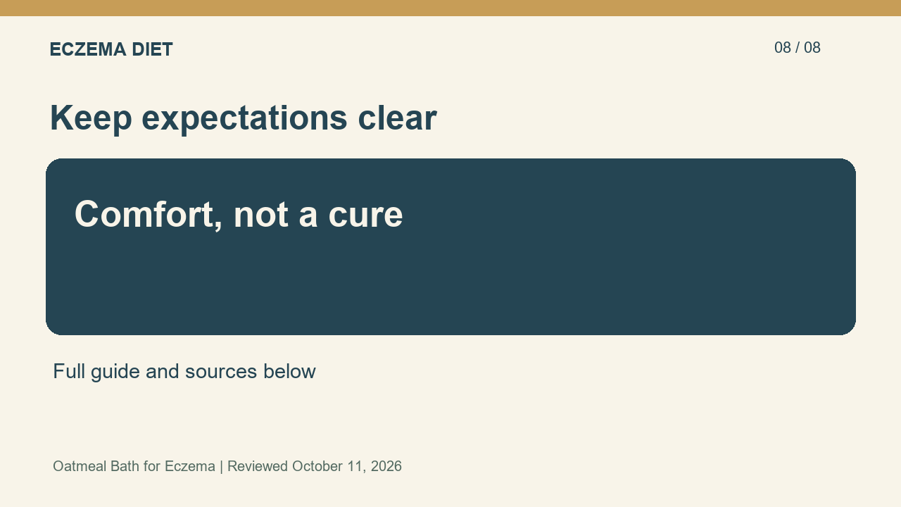 Comfort, not a cure; Full guide and sources below